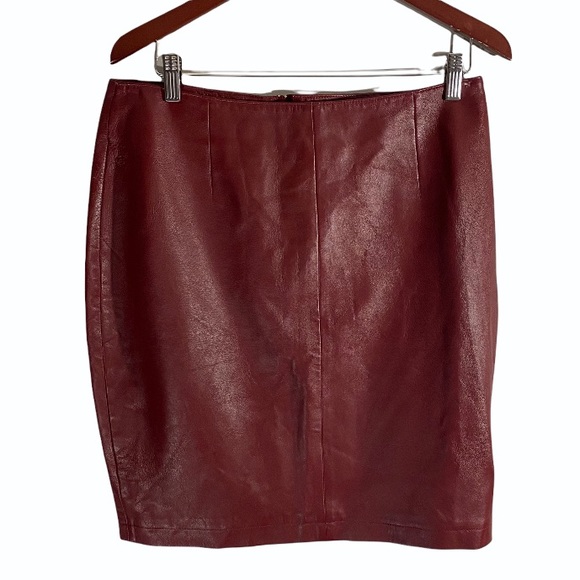 Vintage Dresses & Skirts - Vintage Red Leather Skirt